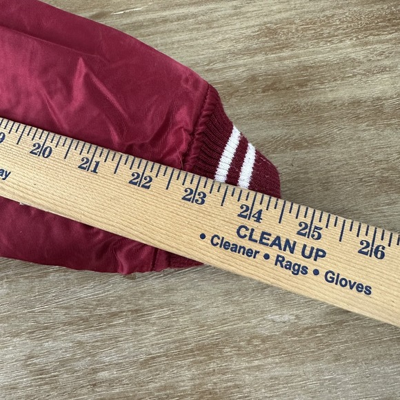 Arkansas Razorbacks Starter Jacket Mens Medium Red Satin Bomber NCAA SEC - Picture 12 of 14